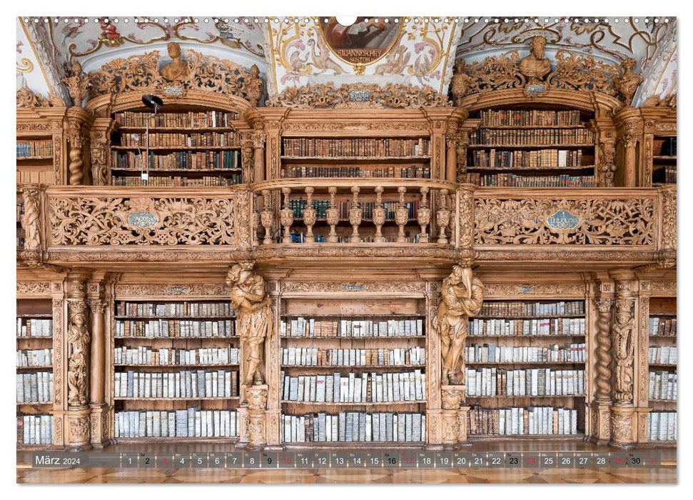 Kloster Waldsassen Stiftsbibliothek (CALVENDO Wandkalender 2024)