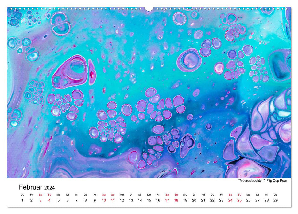Acrylic Pouring - Faszinierende Farben und Formen (CALVENDO Wandkalender 2024)