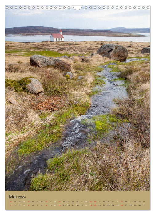 Kleine Landkirchen auf Island (CALVENDO Wandkalender 2024)