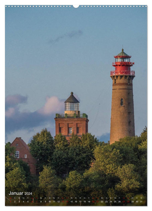 Les plus beaux phares - Mer Baltique allemande (calendrier mural CALVENDO 2024) 