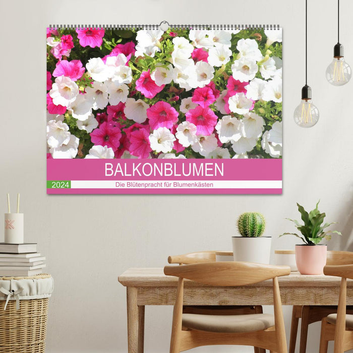 Fleurs de balcon. La splendeur des fleurs pour bacs à fleurs (Calendrier mural CALVENDO 2024) 