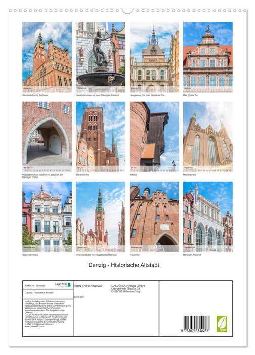 Gdansk – Vieille ville historique (Calvendo Premium Calendrier mural 2024) 