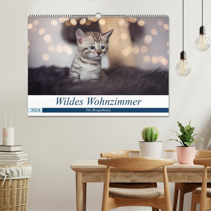 Wildes Wohnzimmer - Die Bengalkatze (CALVENDO Wandkalender 2024)