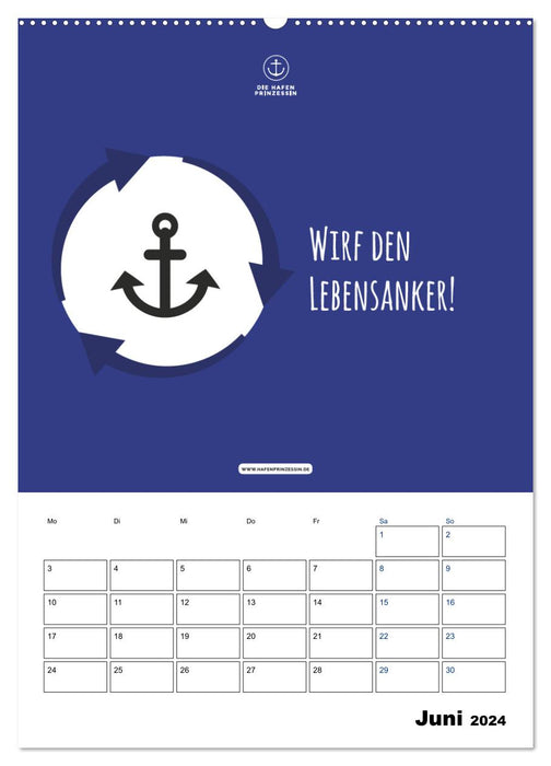 hafenprinzessin: Ankerträume & Meer - Der moderne Zitate-Wandkalender für maritime Lebensmomente! (CALVENDO Wandkalender 2024)