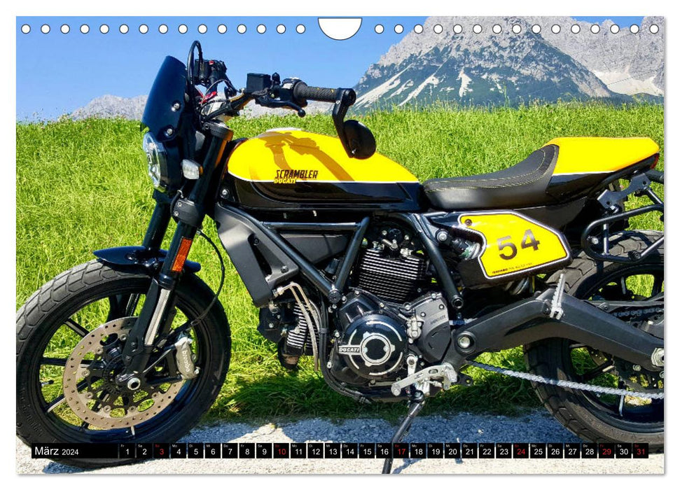 Scrambler Motorräder Individuell - Stylisch - Abenteuerlich (CALVENDO Wandkalender 2024)