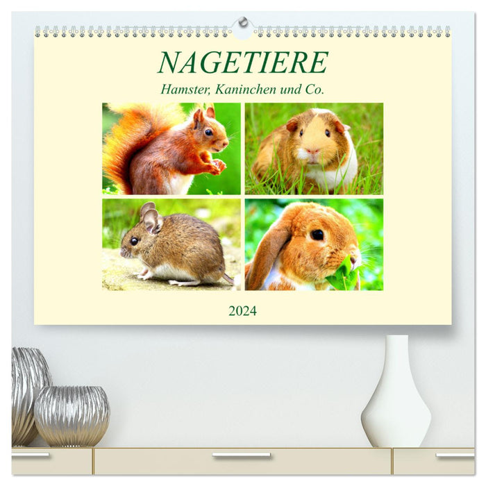 Les rongeurs. Hamsters, lapins et compagnie (Calendrier mural CALVENDO Premium 2024) 