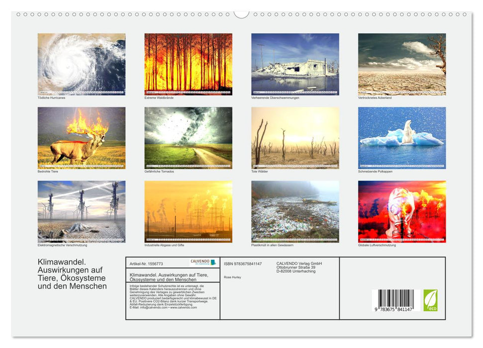 Klimawandel. Auswirkungen auf Tiere, Ökosysteme und den Menschen (CALVENDO Premium Wandkalender 2024)