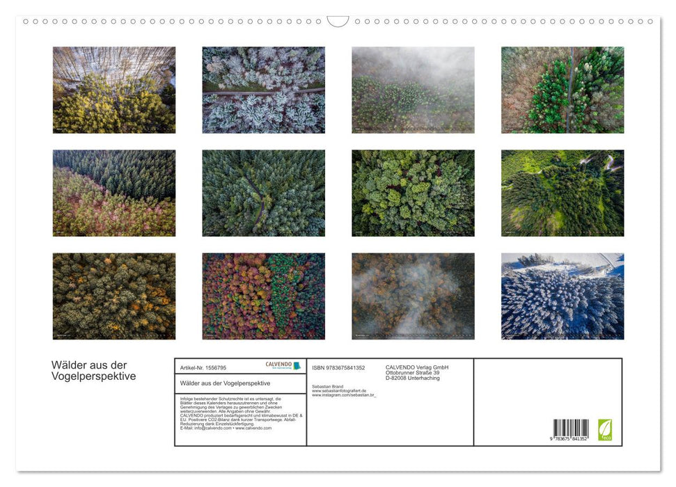 Wälder aus der Vogelperspektive (CALVENDO Wandkalender 2024)