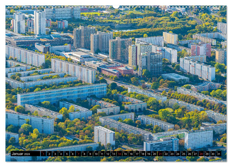 Halle an der Saale von oben (CALVENDO Wandkalender 2024)