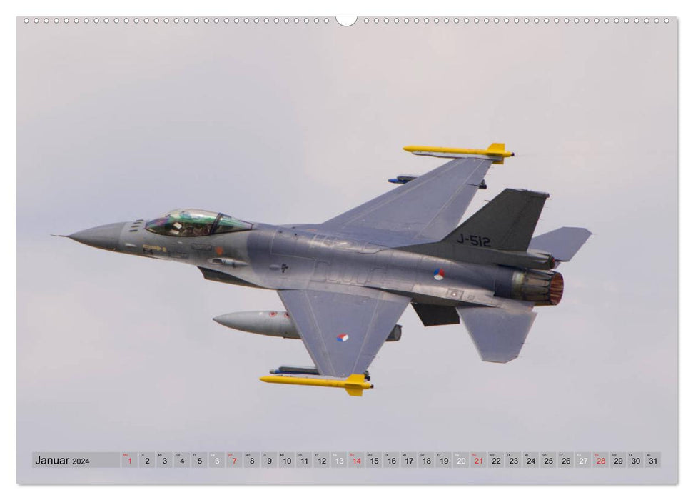 Militärjets General Dynamics F-16 Fighting Falcon (CALVENDO Premium Wandkalender 2024)