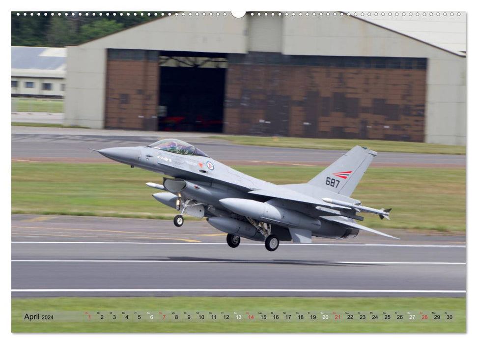 Militärjets General Dynamics F-16 Fighting Falcon (CALVENDO Premium Wandkalender 2024)