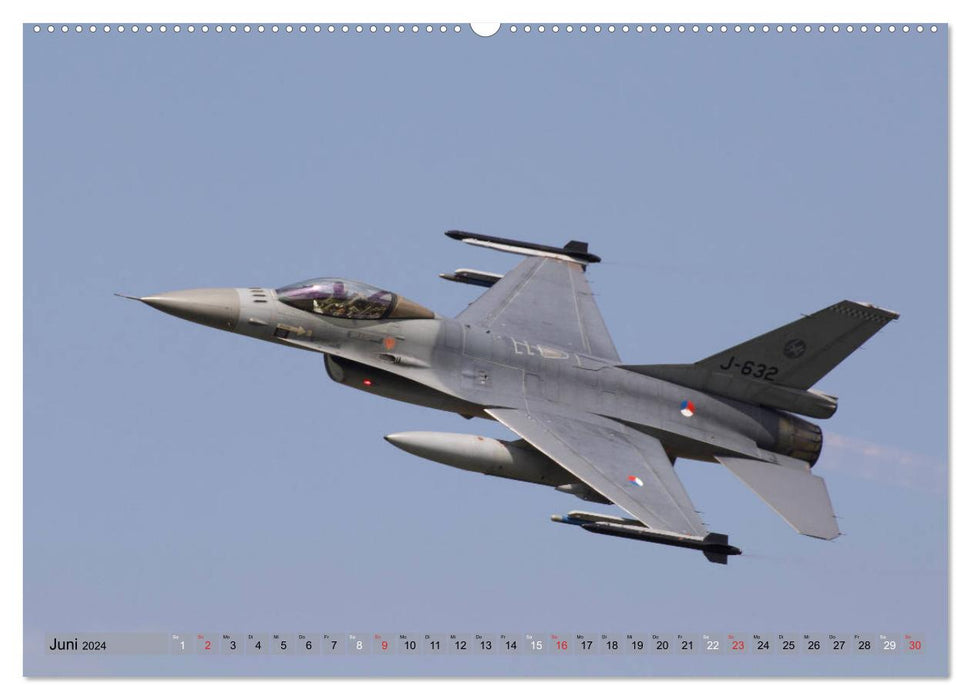 Militärjets General Dynamics F-16 Fighting Falcon (CALVENDO Premium Wandkalender 2024)