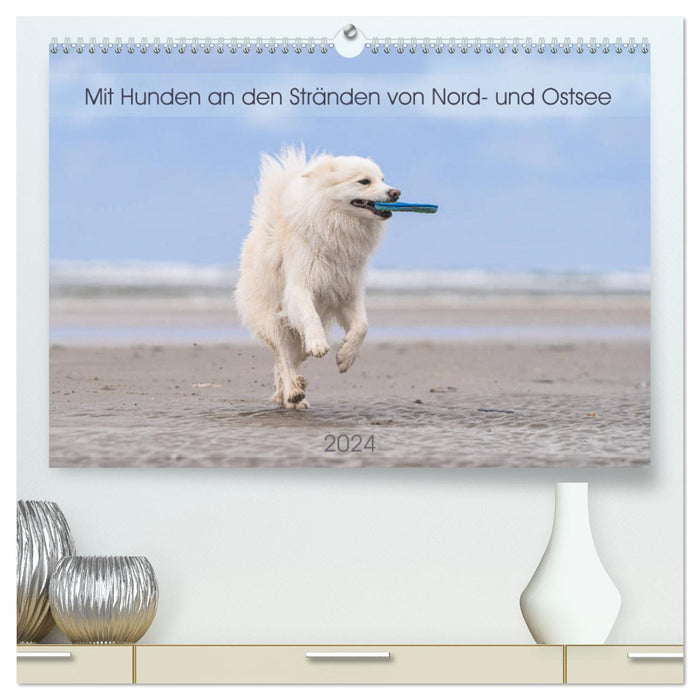 Mit Hunden an den Stränden von Nord- und Ostsee (CALVENDO Premium Wandkalender 2024)