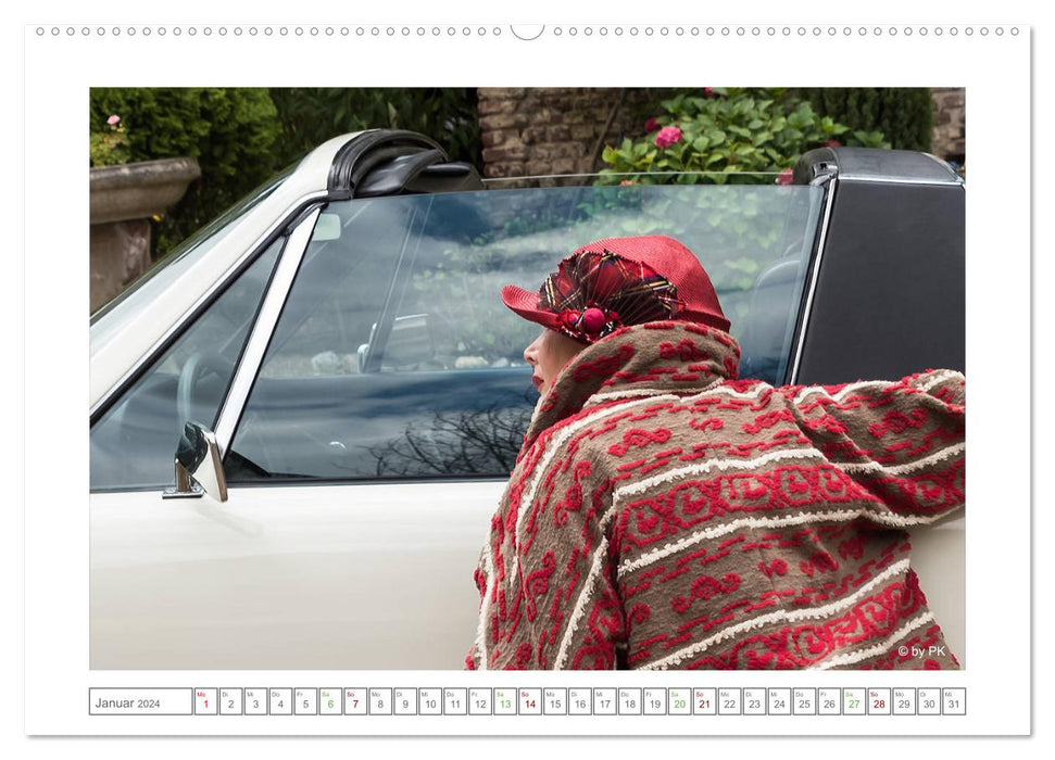 Old Cars - Good Girls (colour) (CALVENDO Wandkalender 2024)