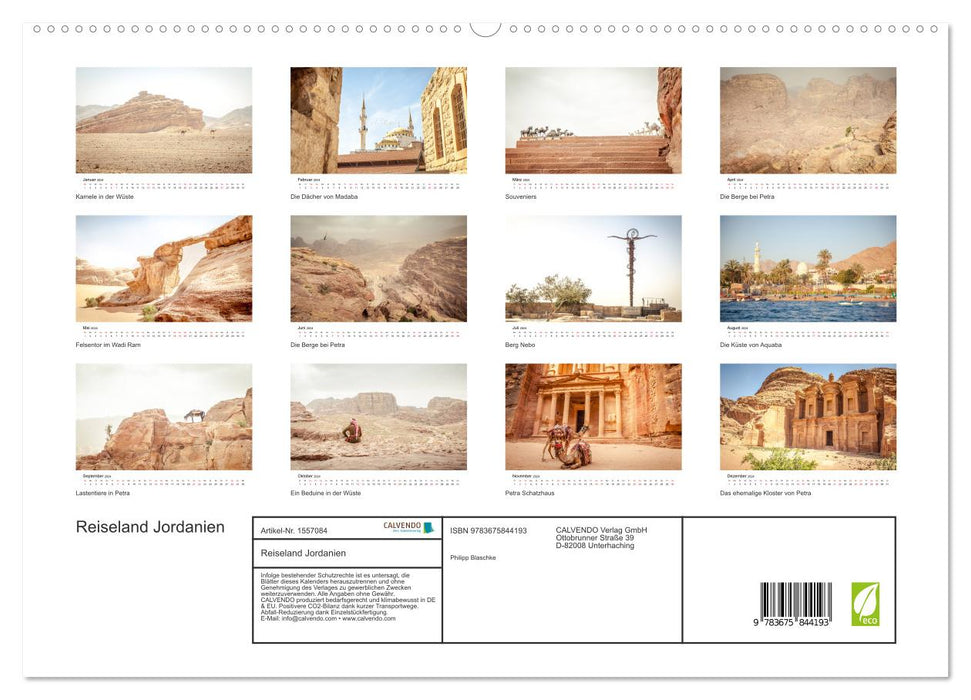Reiseland Jordanien (CALVENDO Premium Wandkalender 2024)