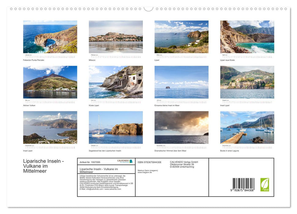 Liparische Inseln - Vulkane im Mittelmeer (CALVENDO Premium Wandkalender 2024)