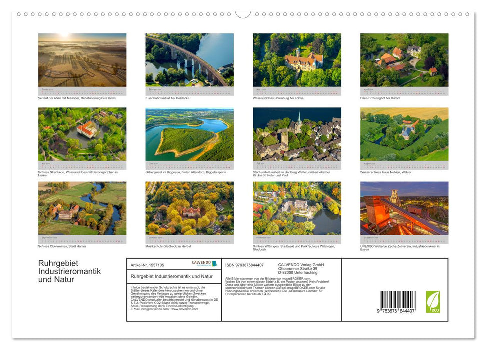 Das Ruhrgebiet Industrieromantik und Natur (CALVENDO Premium Wandkalender 2024)