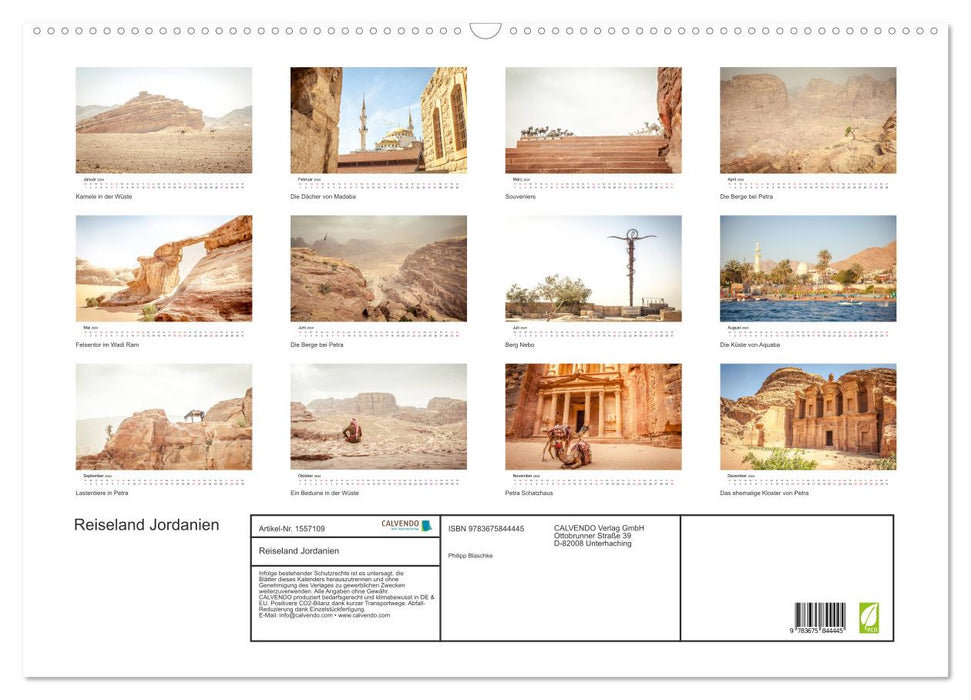 Reiseland Jordanien (CALVENDO Wandkalender 2024)