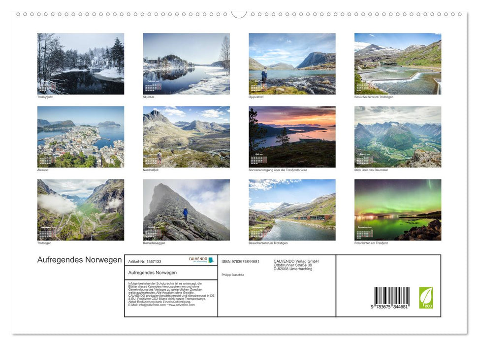 Aufregendes Norwegen (CALVENDO Premium Wandkalender 2024)