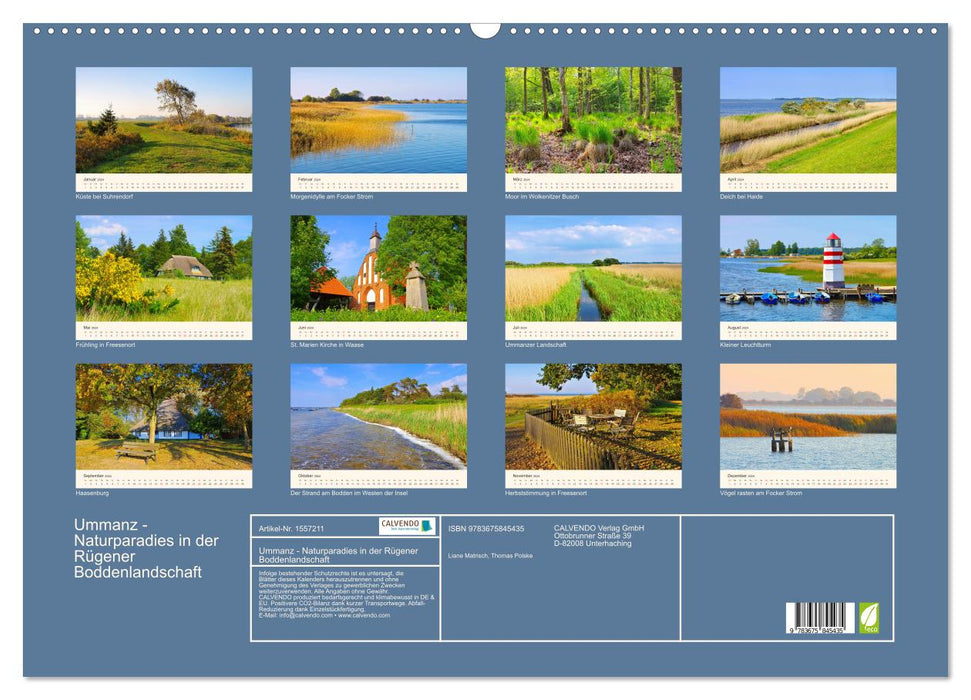 Ummanz - Naturparadies in der Rügener Boddenlandschaft (CALVENDO Wandkalender 2024)
