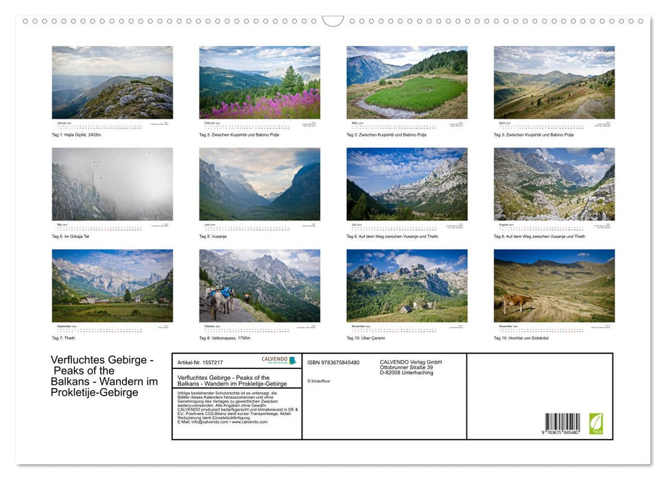 Verfluchtes Gebirge - Peaks of the Balkans - Wandern im Prokletije-Gebirge, Kosovo, Montenegro, Albanien (CALVENDO Wandkalender 2024)