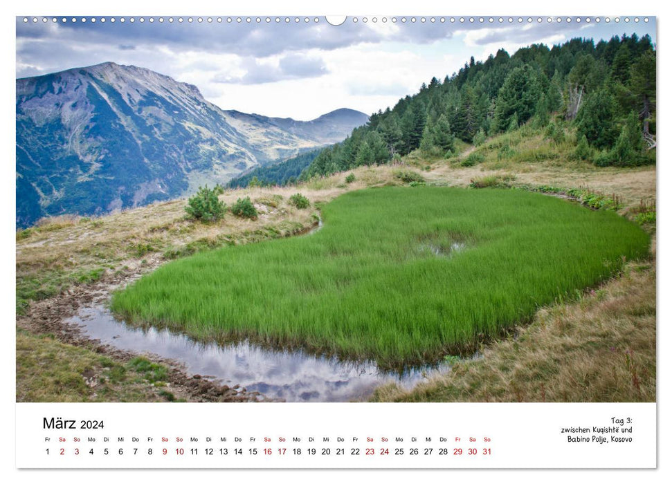 Verfluchtes Gebirge - Peaks of the Balkans - Wandern im Prokletije-Gebirge, Kosovo, Montenegro, Albanien (CALVENDO Wandkalender 2024)