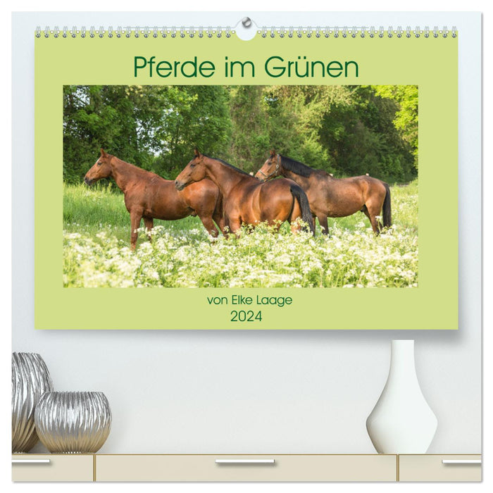 Pferde im Grünen (CALVENDO Premium Wandkalender 2024)