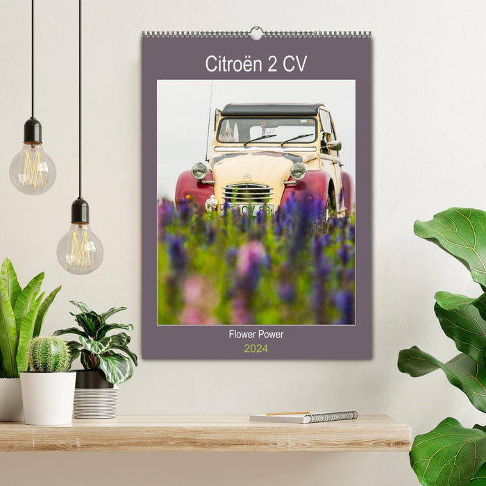 Citroën 2 CV – Flower Power (CALVENDO Wandkalender 2024)