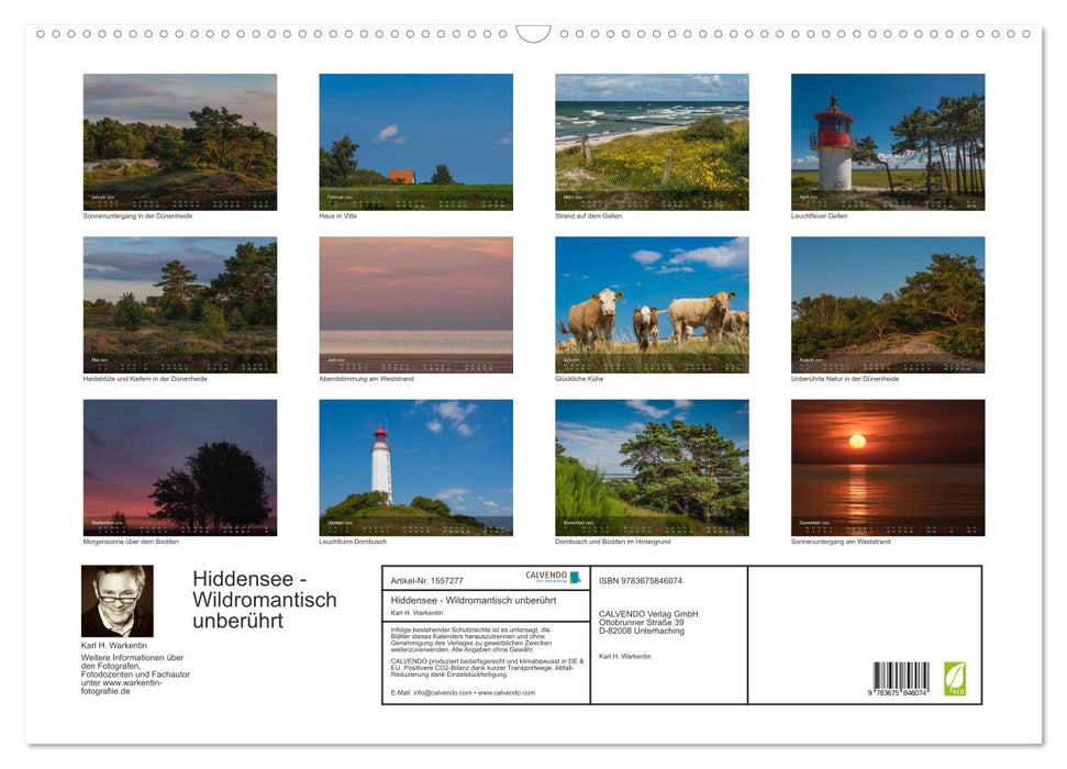 Insel Hiddensee - Wildromantisch unberührt (CALVENDO Wandkalender 2024)