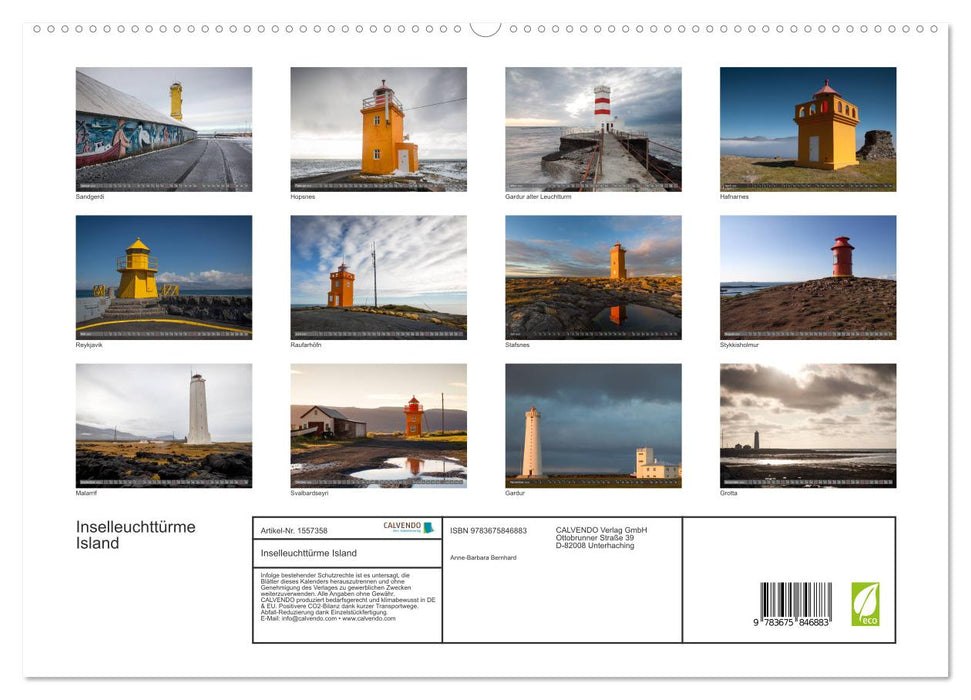 Phares des îles Islande (Calvendo Premium Wall Calendar 2024) 