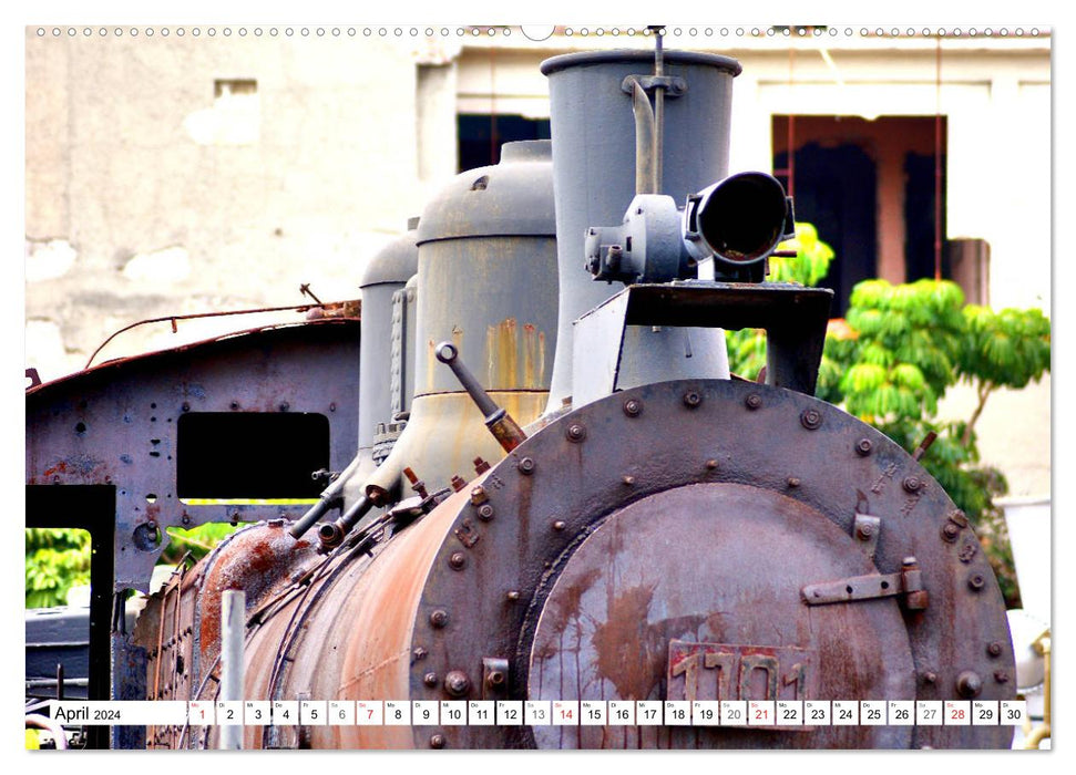 Alte Dampfrösser - Eisenbahn-Nostalgie auf Kuba (CALVENDO Premium Wandkalender 2024)