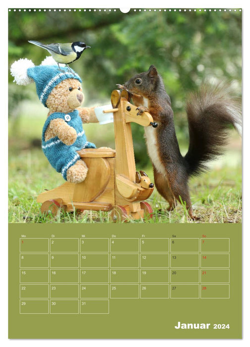 Écureuil - Aventure avec son ami Teddy (Calvendo Premium Wall Calendar 2024) 