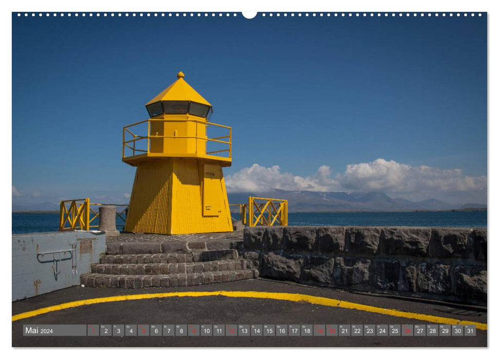 Phares des îles Islande (Calendrier mural CALVENDO 2024) 