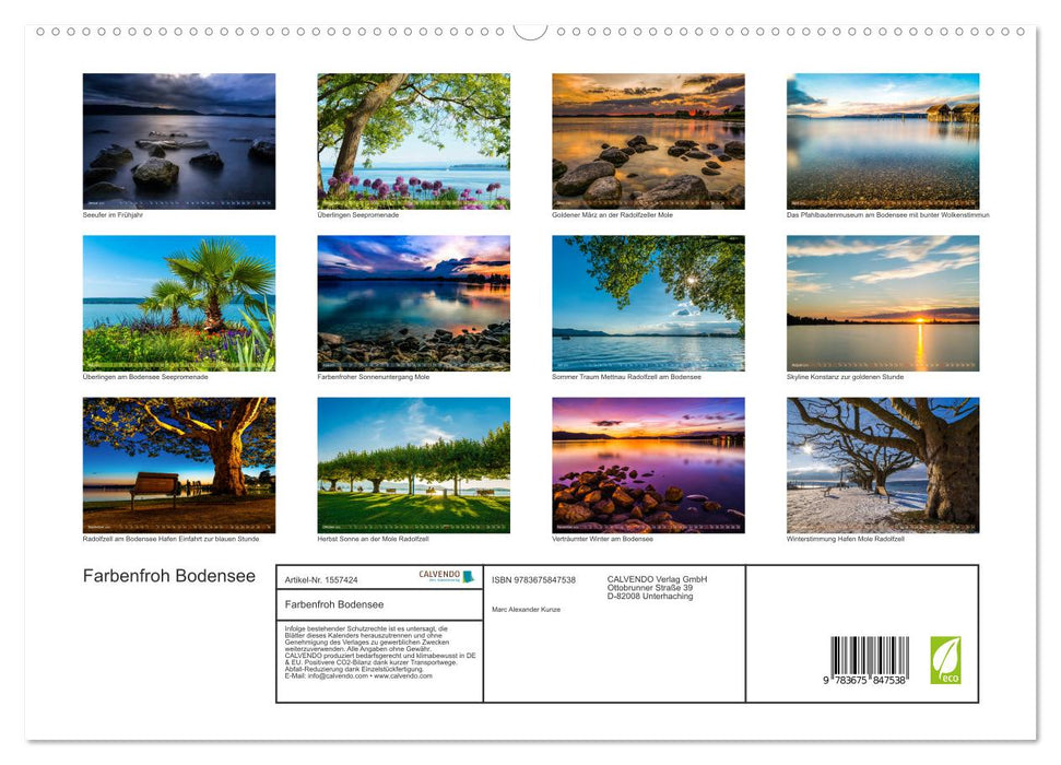 Farbenfroh Bodensee (CALVENDO Premium Wandkalender 2024)
