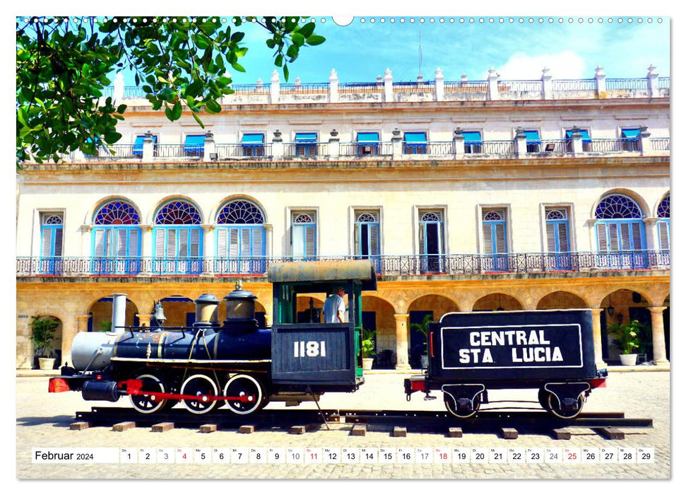 Vieux chevaux à vapeur - nostalgie ferroviaire à Cuba (calendrier mural CALVENDO 2024) 