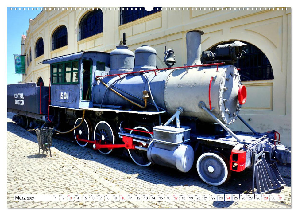 Vieux chevaux à vapeur - nostalgie ferroviaire à Cuba (calendrier mural CALVENDO 2024) 