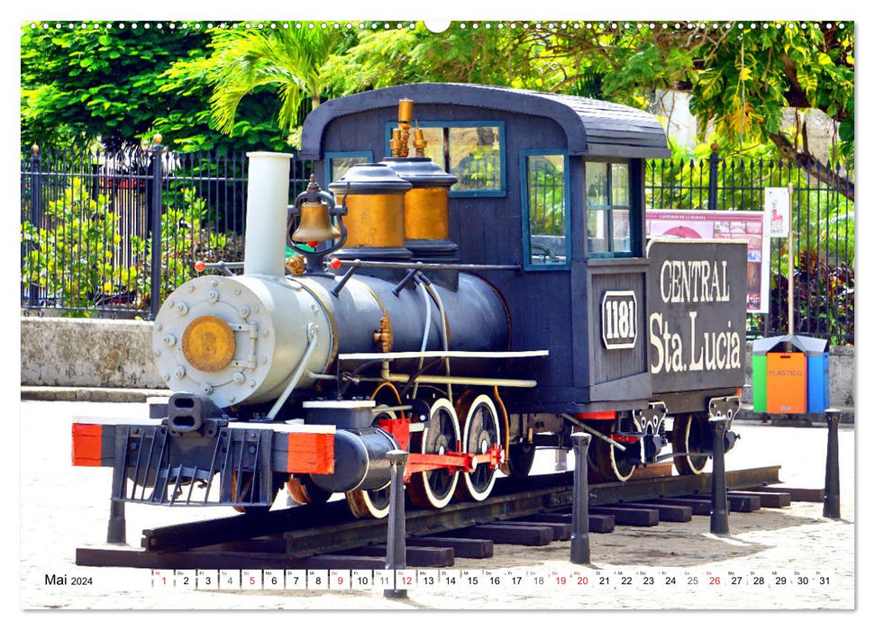 Alte Dampfrösser - Eisenbahn-Nostalgie auf Kuba (CALVENDO Wandkalender 2024)