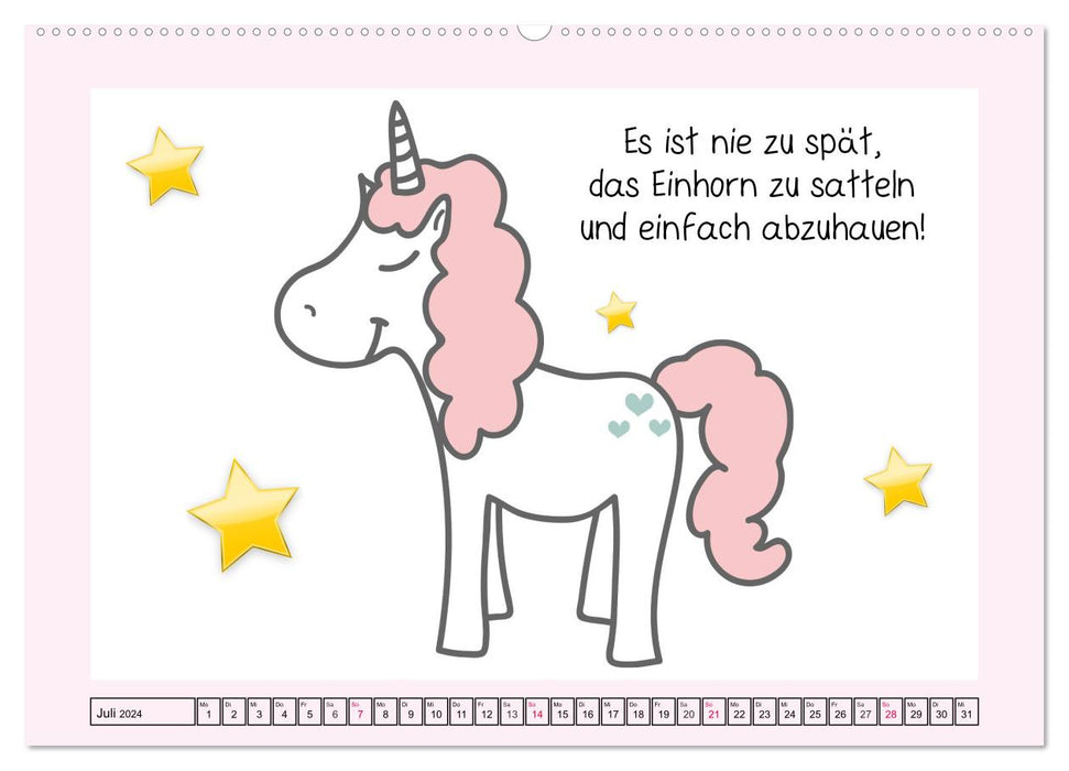 Unicorns. Einhorn-Sprüche und Weisheiten! (CALVENDO Premium Wandkalender 2024)