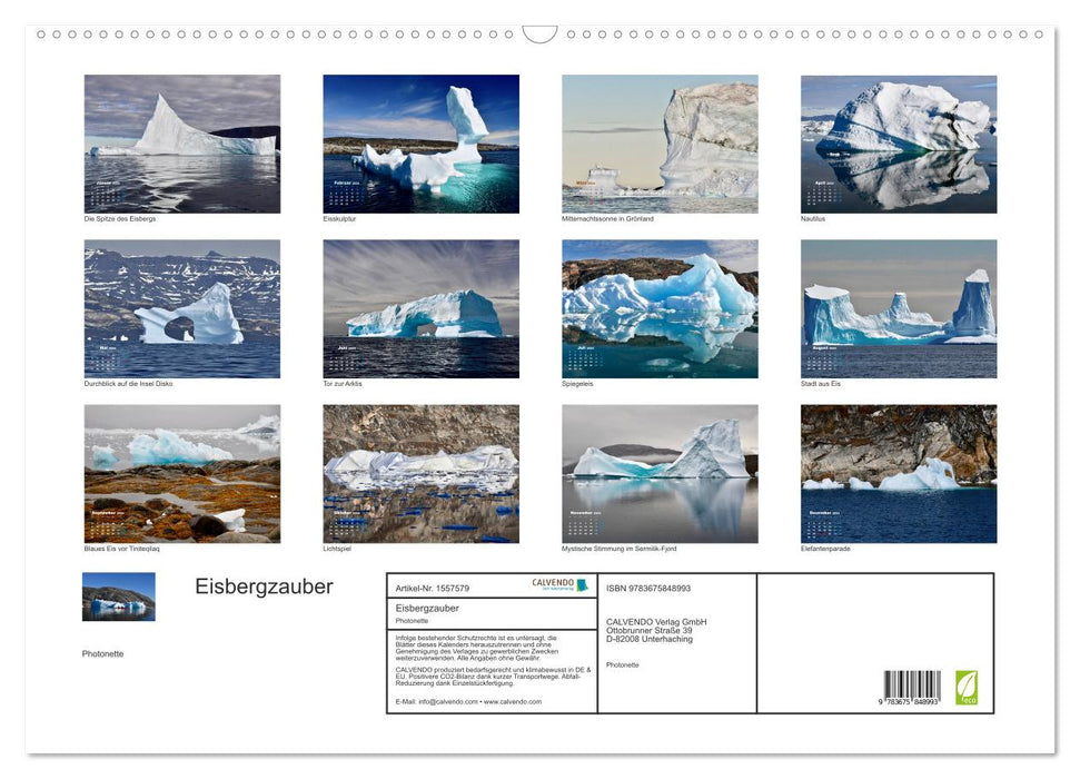 Eisbergzauber (CALVENDO Wandkalender 2024)