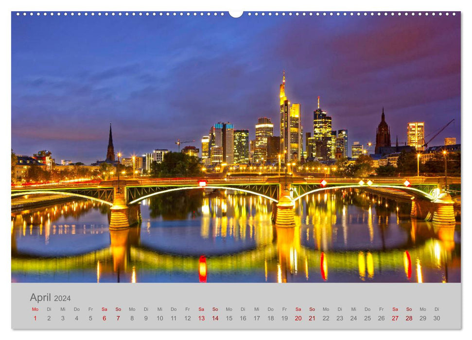 Frankfurt am Main Wolkenkratzer und Fachwerk (CALVENDO Premium Wandkalender 2024)