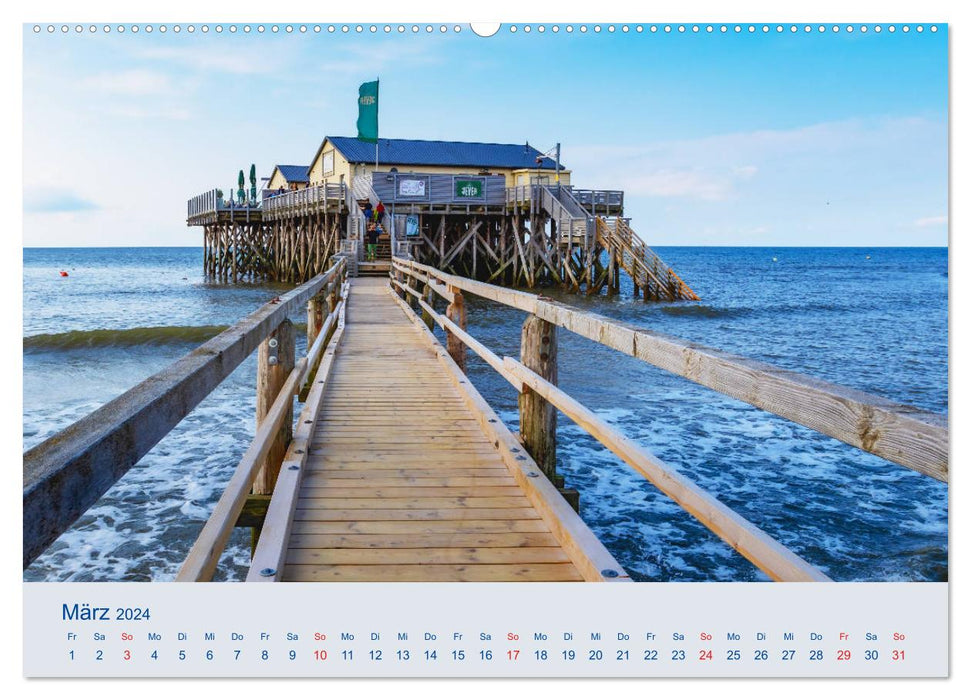 Nordseeküste Am Strand von Sankt Peter-Ording (CALVENDO Premium Wandkalender 2024)