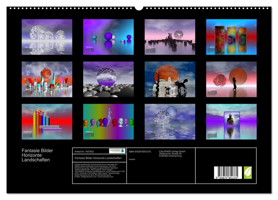 Fantasy Pictures Horizons Paysages (Calvendo Premium Calendrier mural 2024) 