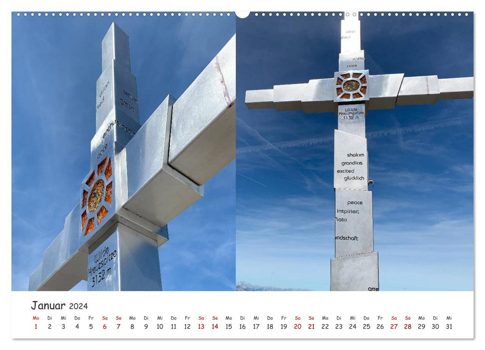 Bekannte und unbekannte Südtiroler Gipfelkreuze im Detail (CALVENDO Premium Wandkalender 2024)
