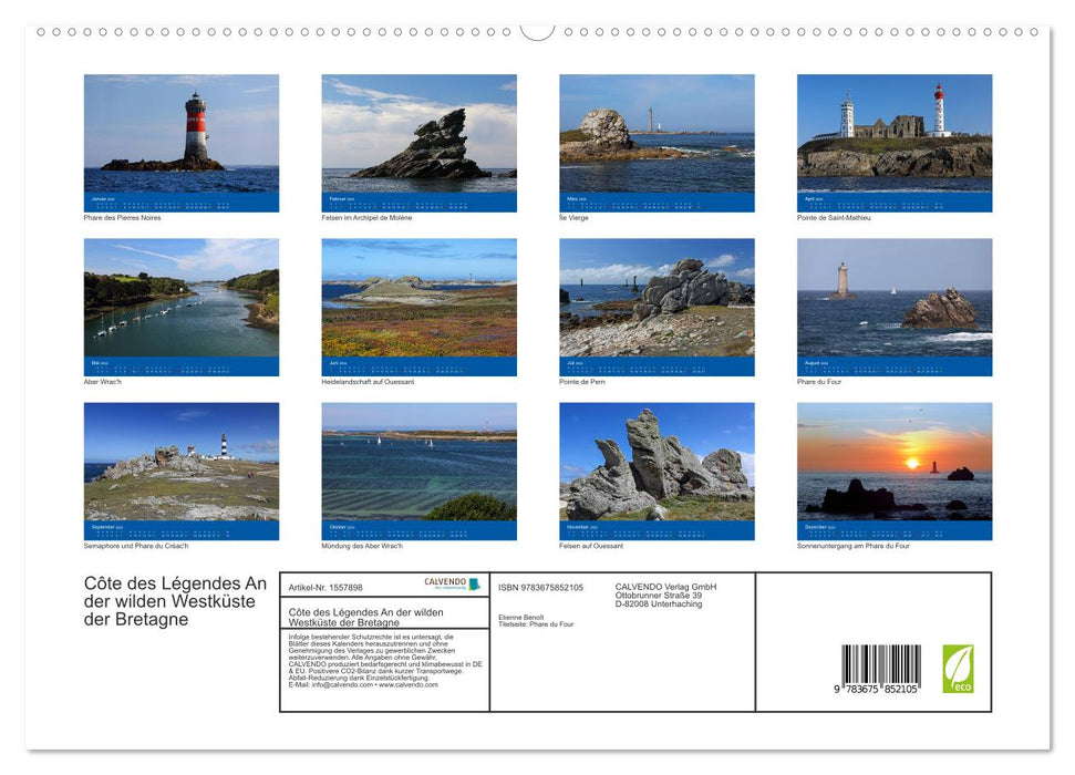 Côte des Légendes Sur la côte ouest sauvage de la Bretagne (Calendrier mural CALVENDO Premium 2024) 