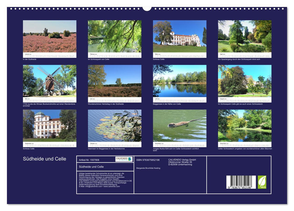 Südheide und Celle (CALVENDO Premium Wandkalender 2024)