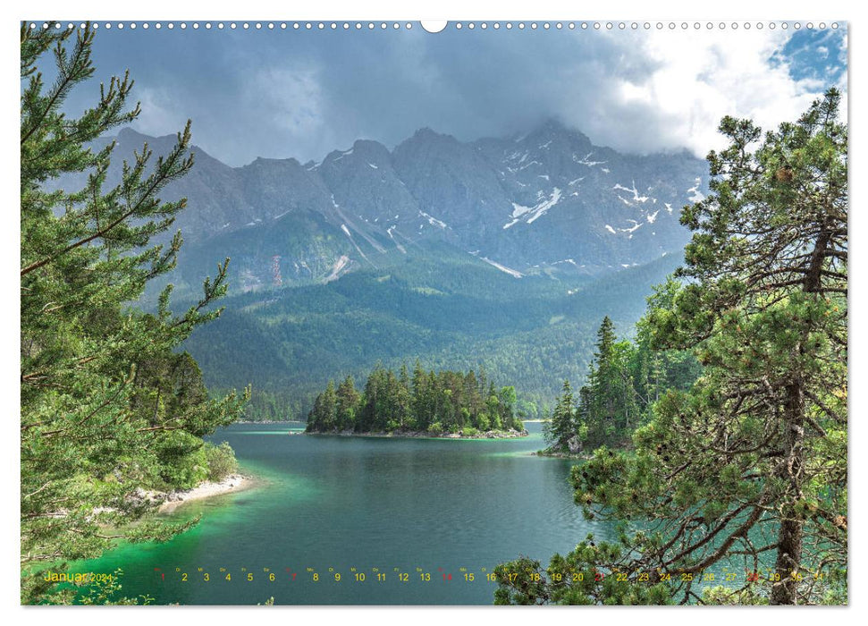 Visite autour de l'Eibsee (Calendrier mural CALVENDO Premium 2024) 