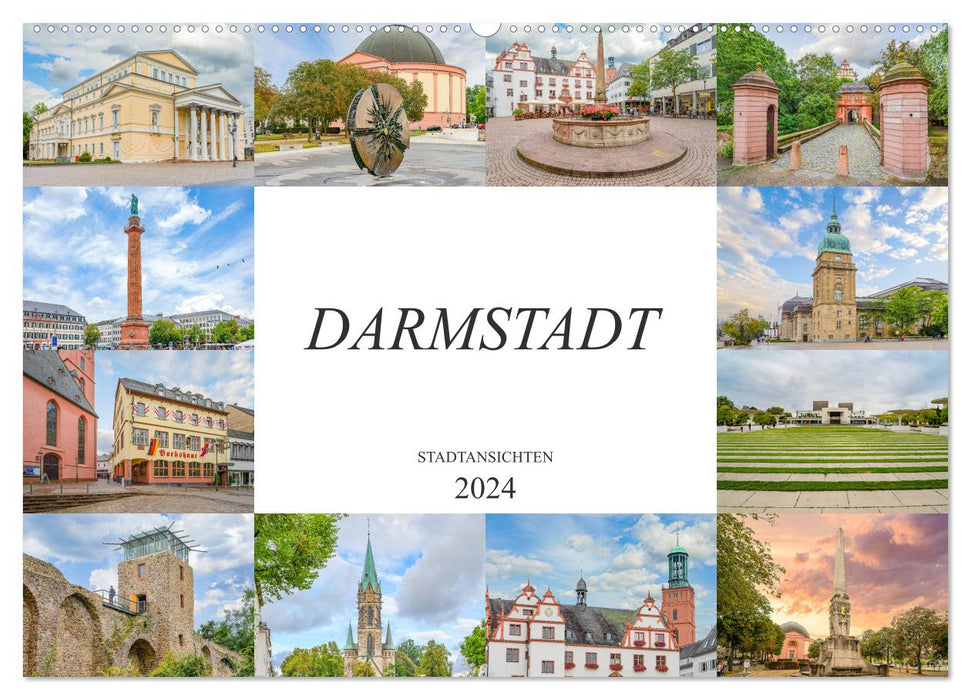 Darmstadt Stadtansichten (CALVENDO Wandkalender 2024)