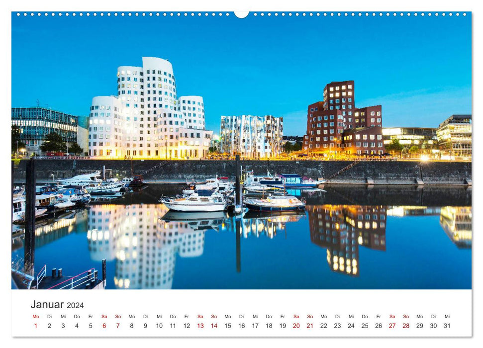 Düsseldorf - Tradition und Moderne am Rhein (CALVENDO Premium Wandkalender 2024)