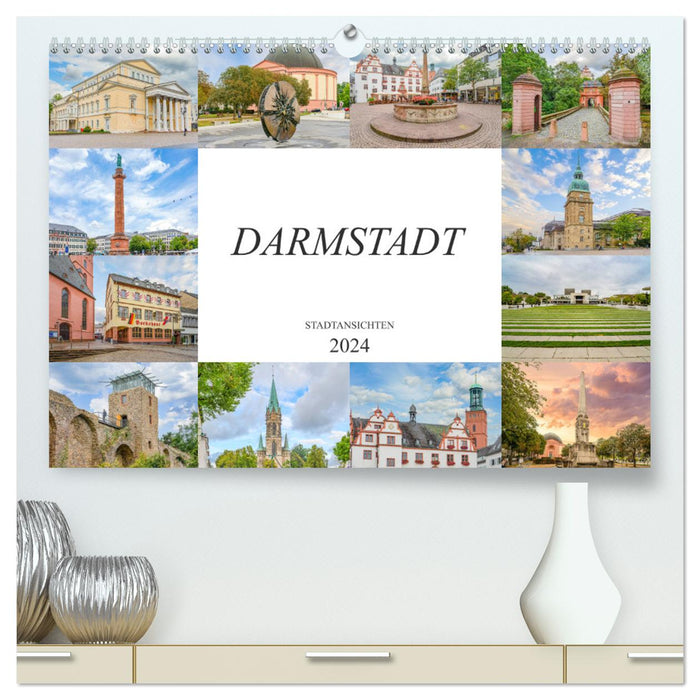 Vues de la ville de Darmstadt (Calendrier mural CALVENDO Premium 2024) 