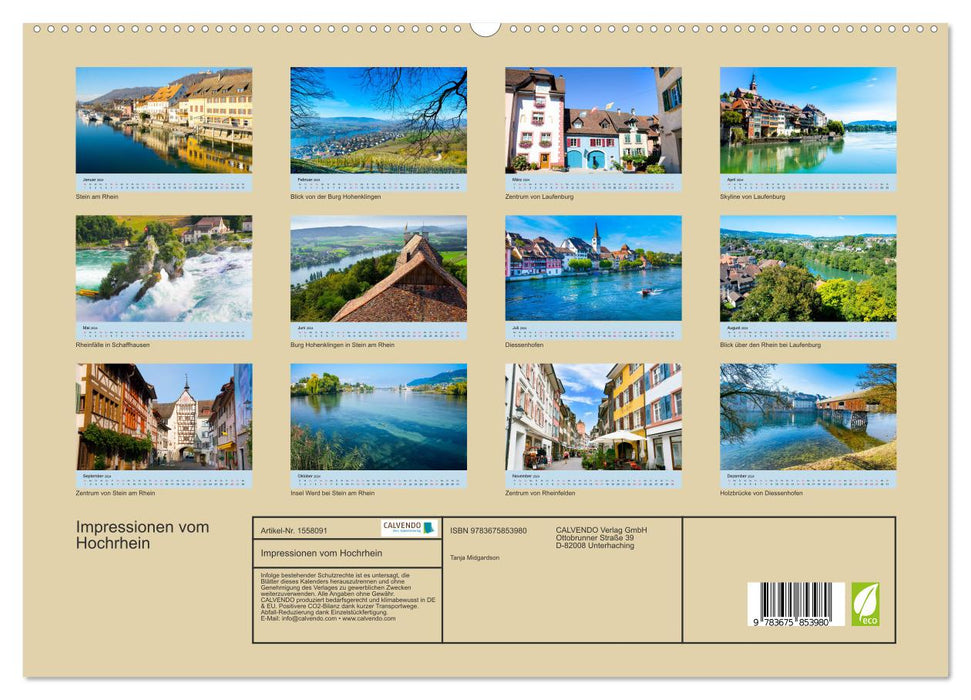 Impressionen vom Hochrhein (CALVENDO Premium Wandkalender 2024)
